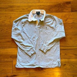 Polo Ralph Lauren Long-Sleeved Polo, Grey Color, Size Medium, 12-14